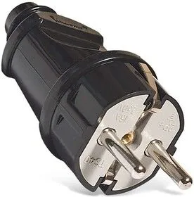 Вилка электрич. с заземл. прям. черн. 16А 250В (еврослот) UNIVersal А1010