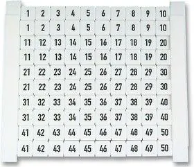 DEK5-047346 5FW, Маркер клеммной колодки, Marker Card, Клеммными колодками, 1 - 50, 5 мм, Defafix