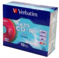 Verbatim 43308 CD-R 80 52х DL + SL/10 Color, Записываемый компакт-диск