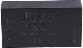 AME60-48SMJZ, AC/DC преобразователь, 60 Вт, 48 В /1250 мА