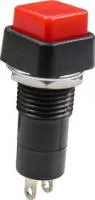 PBS-12A red, Кнопка с фиксацией ON-OFF (1A 250VAC), красная