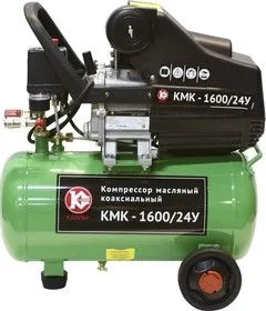Компрессор КАЛИБР КМК-1600/24У поршневой масляный, 1600 Вт, 198л/мин, 8бар