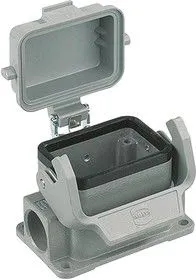 09300062296, Разъем для тяжелых условий, PG16, Base, Panel Mount, Корпус из Алюминия, 1 Рычаг, 6B