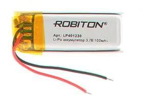 LP401230, Аккумулятор литий-полимерный (Li-Pol) 100мАч 3.7В, с защитой