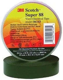 Scotch Super 88 19мм х 20м х 0.22мм черная, Изолента ПВХ высшего класса