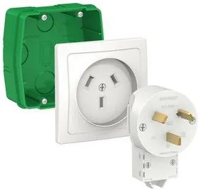 Комплект силовой СП BLANCA 32А 250В монтажная коробка + розетка + вилка бел. SchE BLNSK013231