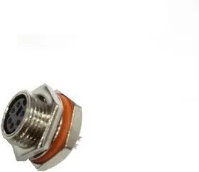 HYR-2201 6P, Разъем MINI DIN 6P, на панель, пайка