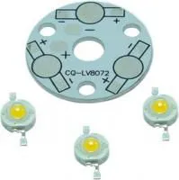 SR-3x1WW, Набор, плата алюминиевая + 3 теплых белых светодиодов1 Вт Emitter