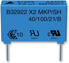 B32926C3335M000, Конденсатор Безопасности, 3.3 мкФ, X2, Серия B32926C, 305 В, Metallized PP
