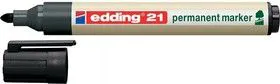 Edding 21#1 (черный), Маркер перманентный EcoLine, круглый наконечник, 1.5-3 мм, заправляемый, блистер