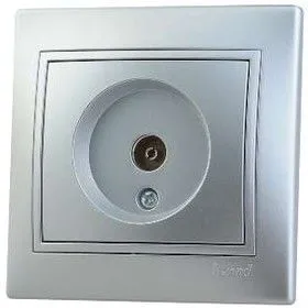 Розетка TV СП Мира проходная метал. сер. Lezard 701-1010-129