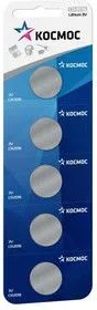 Элемент питания литиевый CR 2016 5хBL (блист.5шт) Космос KOC20165BL