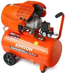 Компрессор КРАТОН AC-350-50-DDV поршневой масляный, 2200 Вт, 350л/мин, 8бар