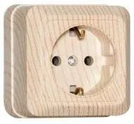 Розетка 1-м ОП Олимп 16А с заземл. сосна UNIVersal 5560902