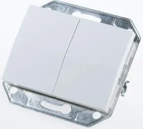 SV-54434-W, Выключатель 2-клавишный, белый 10 А/~250 В