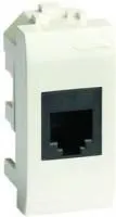 Розетка телефонная 1-м СП Brava 1мод. RJ11 бел. DKC 76644B