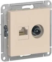 Механизм розетки 2-м ATLAS DESIGN комп. RJ45 кат.5E+TV беж. SchE ATN000289