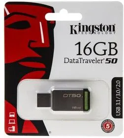 Флешка USB KINGSTON DataTraveler 50 16Гб, USB3.0, зеленый [dt50/16gb]
