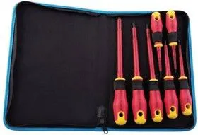 JIC-TK-70INS, Jonard TK-70INS - набор изолированных (диэлектрических) отверток в чехле (7 шт)