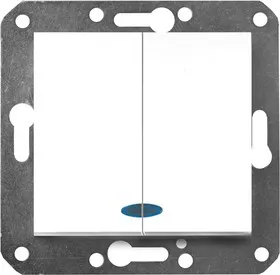 V01-11-V22-M, Выключатель 2-кл. с инд. (бел), м-зм, Magenta