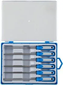 16020-0-H6, Набор ЗУБР ЭКСПЕРТ Надфили, двухкомпонентная ручка, насечка 0=драчевая, 100мм, 6шт