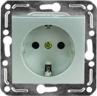 V01-15-R14-M (Розетка 1-мест. с зазем.Argento(серебро), м-зм, Magenta )