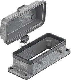 09300160317, Разъем для тяжелых условий, Base, Bulkhead Mount, Корпус из Алюминия, 2 Рычага, 16B