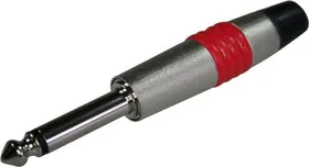 NYS 224C-2, Штекер аудио 6,35мм моно на кабель красный