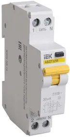 Выключатель автоматический дифференциального тока 1п C 25А 30мА тип A 4.5кА АВДТ-32М ИЭК MAD32-5-025-C-30