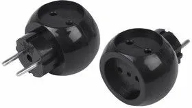 11-1063-1, Тройник электрический Шар 220 В 6 А черный