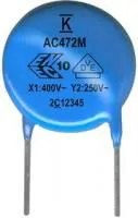 C981U103MYVDAAWL45, Керамический подавляющий конденсатор, дисковый, 10000 пФ, серия 900, 20%, X1 / Y2, 400 В, 250 В