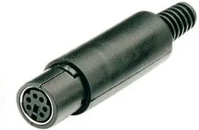 KLS1-294-F-06-B, Разъем mini DIN 6 pin гн пластик на кабель