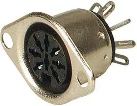 MAB 8 SN, Разъем DIN Аудио / Видео, 8 контакт(-ов), Гнездо, Монтаж в Панель, Пайка