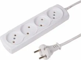 11-2410, Удлинитель 4 гнезда 5 м 2х0,75 мм б/з OPTIMA белый