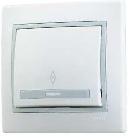 Выключатель 1-кл. СП Мира проходн. бел/сер. Lezard 701-0215-105