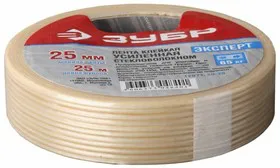 12071-25-10, Лента клейкая усиленная стекловолокном 25mm x 10 m