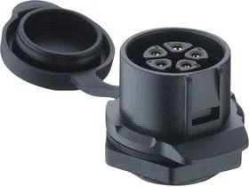 0272 05, Круглый разъем, размер 20, 02 Series, Гнездо с Монтажом в Панель, 5 контакт(-ов), Гнездо под Пайку