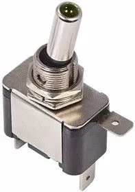 36-4333, Тумблер 12V 25А (3c) ON-OFF однополюсный с зеленой LED подсветкой