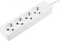 11-9555, Удлинитель 4 гнезда 3 м 3х0,75 мм с/з PREMIUM белый