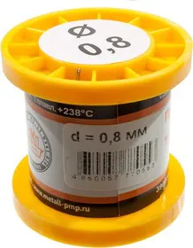 Припой ПОС40 ТР 0.8мм катушка 100г, (18-19г)