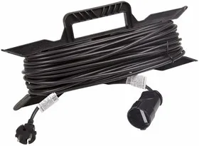 11-5230, Удлинитель на рамке 30 м (1 розетка) 2х0.75 мм черный (Сделано в России)