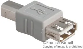 UAD011FM, Адаптер USB, Штекер USB Типа B, Гнездо USB Типа A, USB 2.0, Латунь