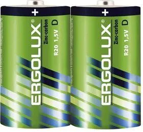 Элемент питания солевой R20 SR2 R20SR2 1.5В (уп.2шт.) Ergolux 12442