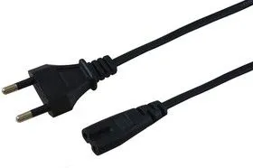 11-1108, Шнур сетевой, вилка - евроразъем С7, кабель 2x0,75 мм, длина 5 метров (PE пакет)