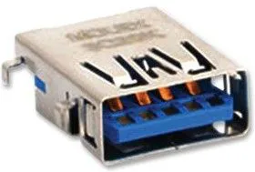 48394-0003, Разъем USB, USB Типа A, USB 3.0, Гнездо, 9 вывод(-ов), Монтаж в Сквозное Отверстие, Прямой Угол