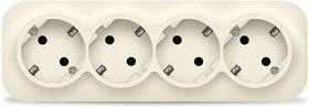 Розетка 4-м ОП 16А IP20 с заземл. сл. кость IONICH 1452