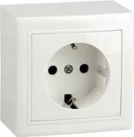 V01-31-R14-S (Розетка 1-мест. с зазем. (бел), Solar)