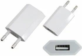18-1194, Сетевое зарядное устройство iPhone/iPod USB белое (СЗУ) (5 V, 1000 mA)