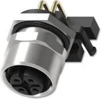 3-2172079-2, Разъем Кабеля, M12, Female, 4 Positions, Гнездо для Пайки, Угловой Монтаж в Панель