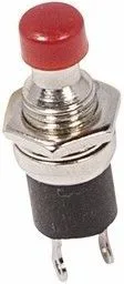 36-3310, Выключатель-кнопка металл 220V 2А (2с) (ON)-OFF 7.2 красная Micro